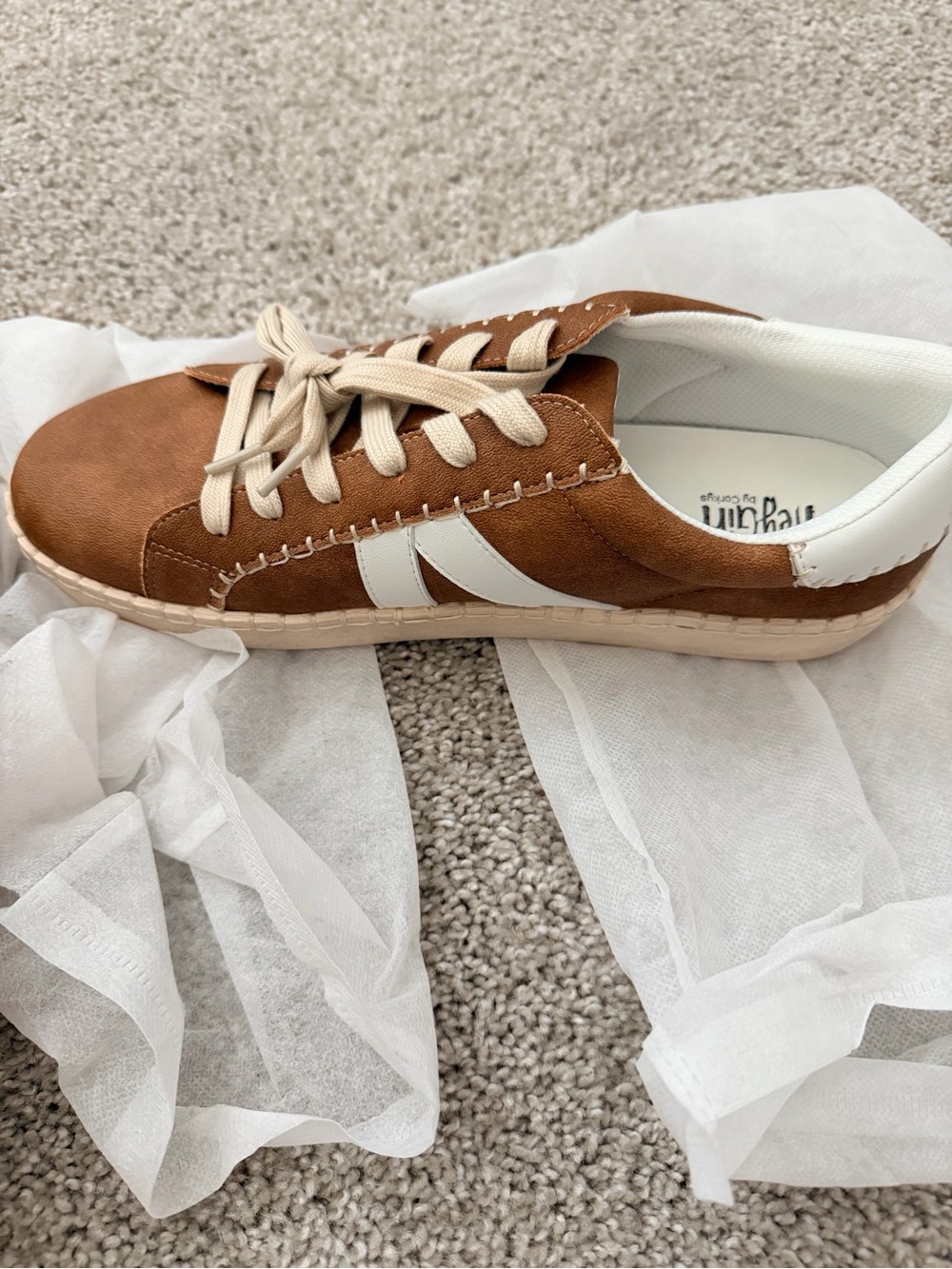 Corkys Brown and White Hey Girl Athletic Sneakers - Picture 4 of 5